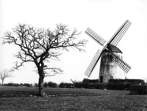 The lovely old windmill at Capenhurst, Cheshire, England. Date: 1939