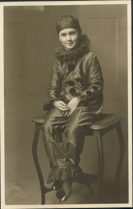 Framed Print : Lovely photograph of a little boy in a pierrot costume. Date: 1920s Framed Print : Lovely photograph of a little boy in a pierrot costume. Date: 1920s