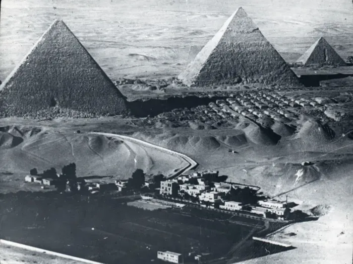 Framed Print : Low aerial view of Gizeh Pyramids Framed Print : Low aerial view of Gizeh Pyramids