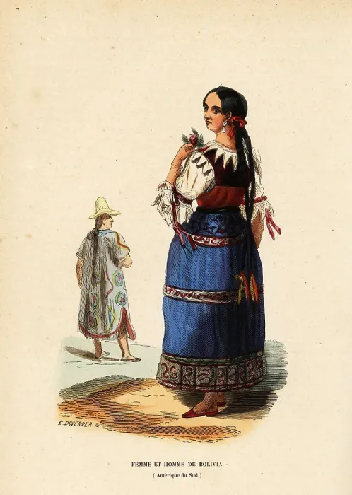 Framed Print : Low-class Quechua woman and man of Chuquisaca, Bolivia, South Am Framed Print : Low-class Quechua woman and man of Chuquisaca, Bolivia, South Am