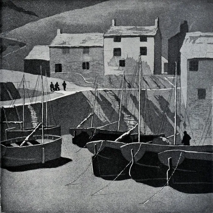 Framed Print : Low Tide at Polperro Framed Print : Low Tide at Polperro