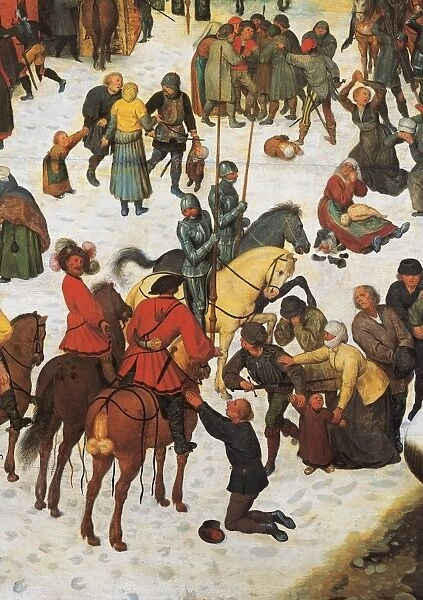 Lower central detail depicting some scenes of the massacre