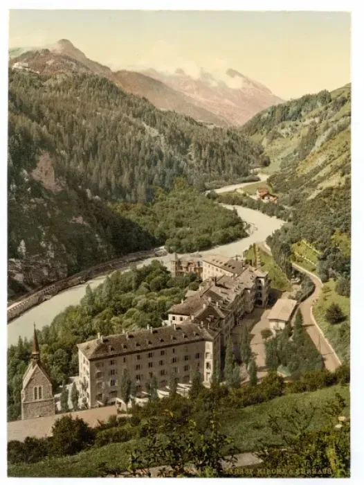 Framed Print : Lower Engadine, Tarasp, Kurhaus and church, Grisons, Switzer Framed Print : Lower Engadine, Tarasp, Kurhaus and church, Grisons, Switzer
