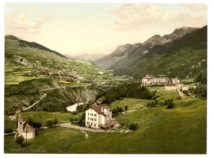 Framed Print : Lower Engadine, Vulpera, general view, Grisons, Switzerland Framed Print : Lower Engadine, Vulpera, general view, Grisons, Switzerland