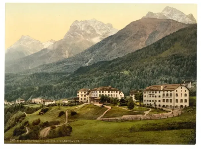 Framed Print : Lower Engadine, Vulpera with Mountains, Grisons, Switzerland Framed Print : Lower Engadine, Vulpera with Mountains, Grisons, Switzerland