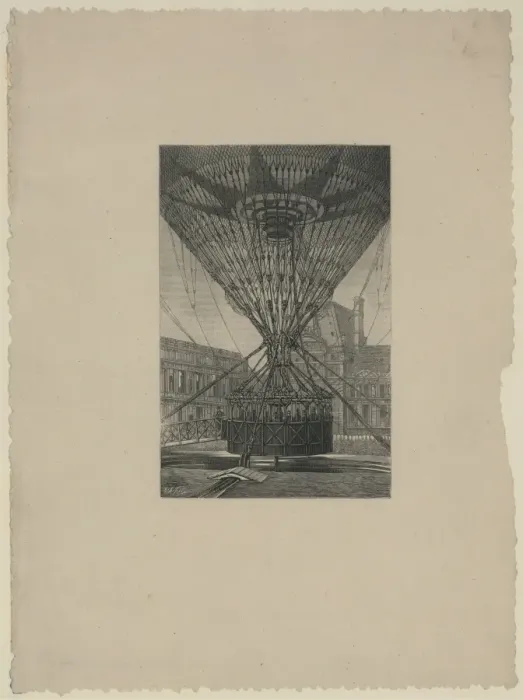 Framed Print : Lower part of a large captive balloon moored to a launching Framed Print : Lower part of a large captive balloon moored to a launching