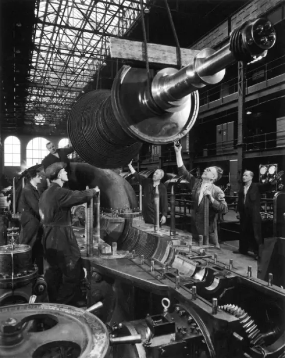 Framed Print : Lowering a large railway shaft Framed Print : Lowering a large railway shaft