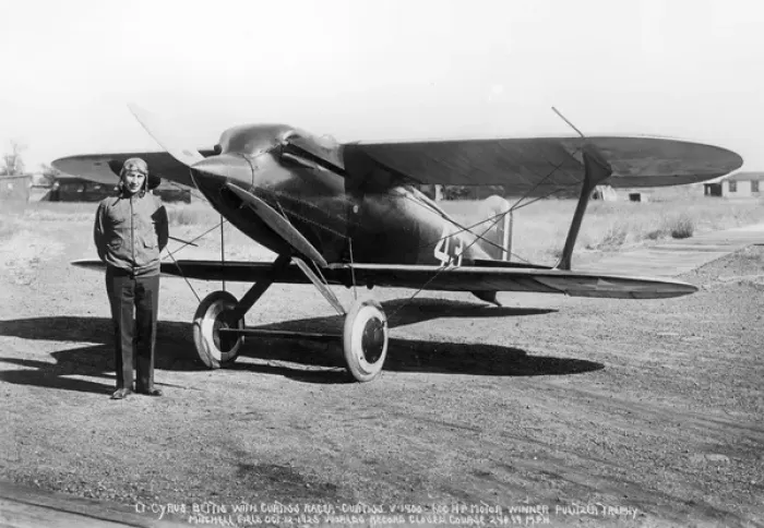 Framed Print : Lt Cyrus Bettis with the Curtiss Model 42 R3C-1 Framed Print : Lt Cyrus Bettis with the Curtiss Model 42 R3C-1