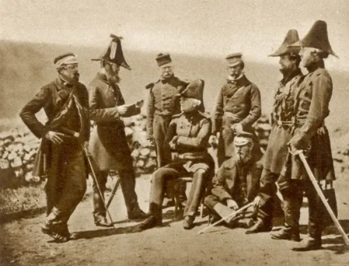 Framed Print : Lt. General Sir George Brown and his staff, Crimea, 1855 Framed Print : Lt. General Sir George Brown and his staff, Crimea, 1855