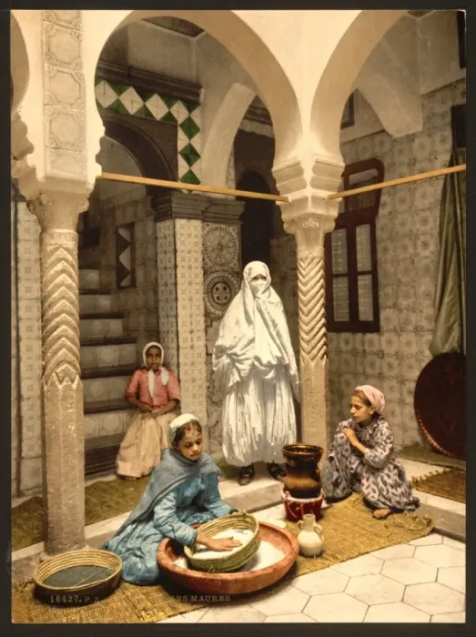 Framed Print : Luce Ben Aben, Moorish women preparing couscous, Algiers, Al Framed Print : Luce Ben Aben, Moorish women preparing couscous, Algiers, Al