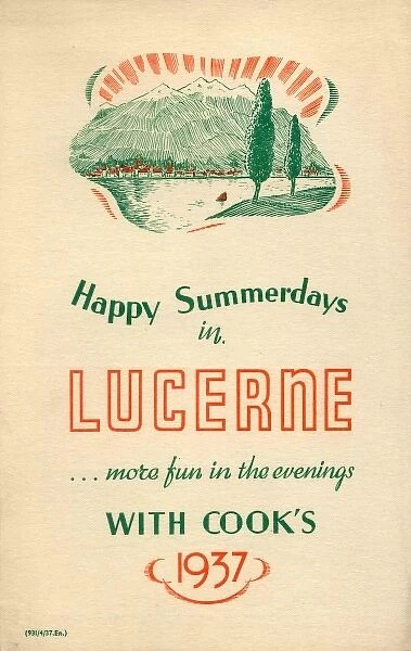 Lucerne. Thomas Cook Brochure Cover - Lucerne. Date: 1937