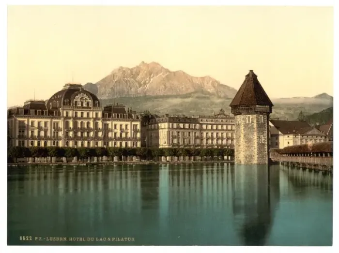 Framed Print : Lucerne, Hotel du Lac, Pilatus, Switzerland Framed Print : Lucerne, Hotel du Lac, Pilatus, Switzerland