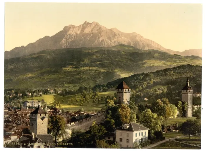 Framed Print : Lucerne, Musegg and Pilatus, Pilatus, Switzerland Framed Print : Lucerne, Musegg and Pilatus, Pilatus, Switzerland