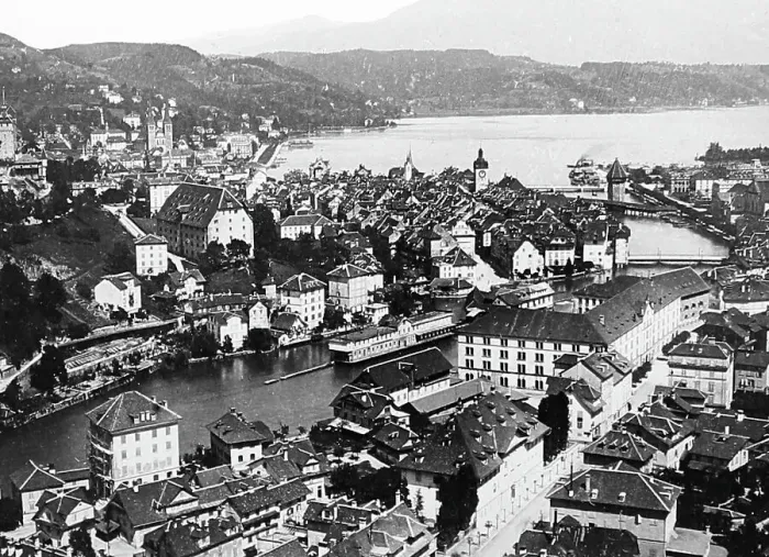 Framed Print : Lucerne, Switzerland, Victorian period Framed Print : Lucerne, Switzerland, Victorian period