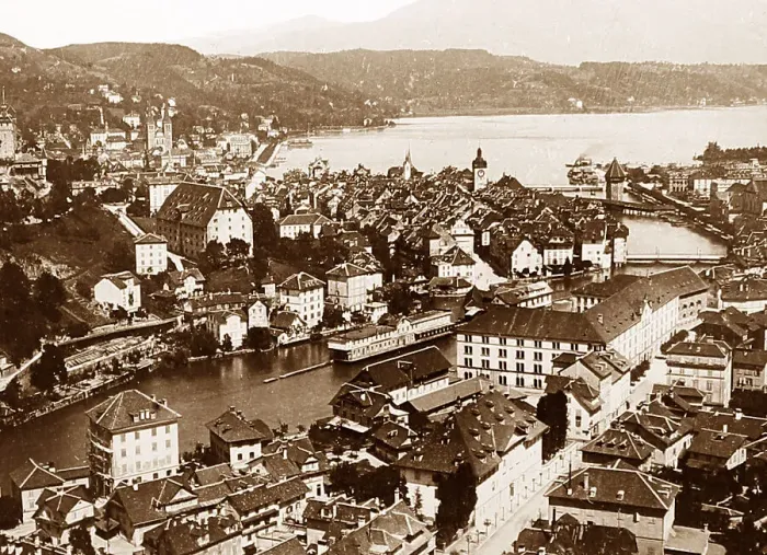 Framed Print : Lucerne, Switzerland, Victorian period Framed Print : Lucerne, Switzerland, Victorian period