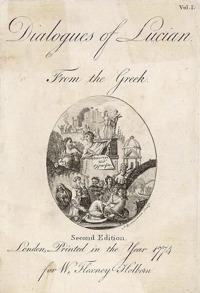 LUCIAN Frontispiece to a 1774 translation of Lucians writings from the Greek