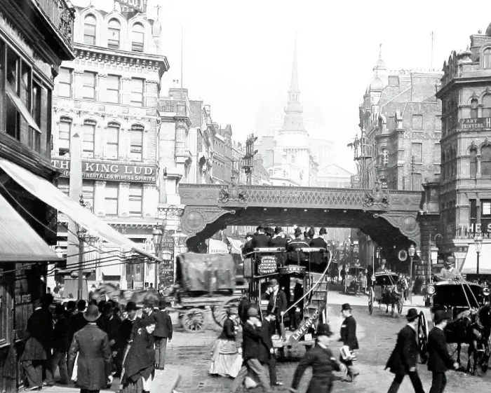 Framed Print : Ludgate Circus, London, Victorian period Framed Print : Ludgate Circus, London, Victorian period