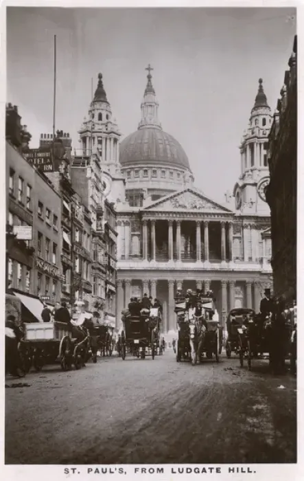 Framed Print : Ludgate Hill, London - View toward St. Pauls Cathedral Framed Print : Ludgate Hill, London - View toward St. Pauls Cathedral