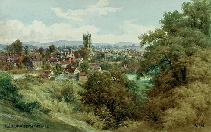 Framed Print : Ludlow, Shropshire, viewed from the hill Framed Print : Ludlow, Shropshire, viewed from the hill