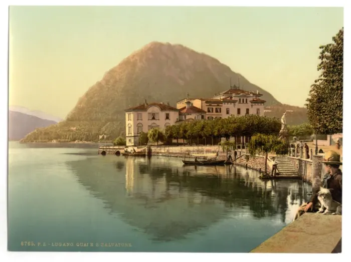 Framed Print : Lugano, the quay, and San Salvatore, Tessin, Switzerland Framed Print : Lugano, the quay, and San Salvatore, Tessin, Switzerland