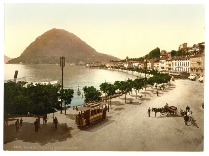 Framed Print : Lugano, the quay, and San Salvatore, Tessin, Switzerland Framed Print : Lugano, the quay, and San Salvatore, Tessin, Switzerland
