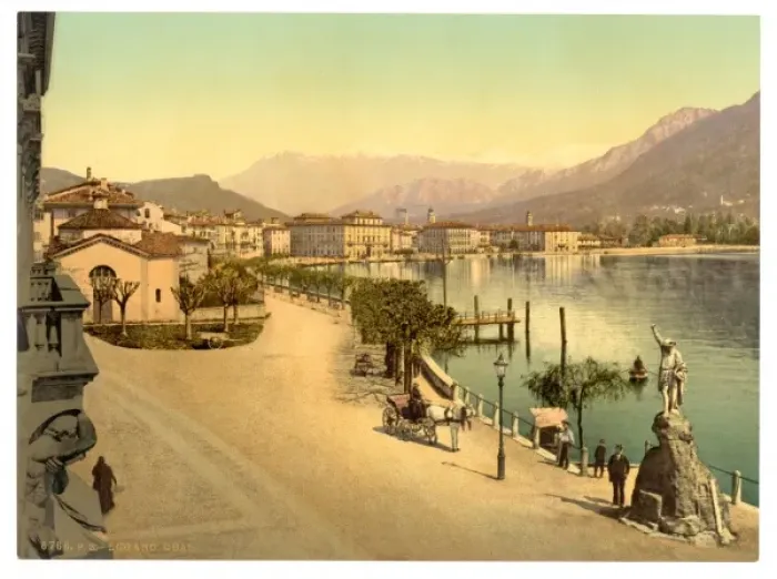 Framed Print : Lugano, the quay, Tessin, Switzerland Framed Print : Lugano, the quay, Tessin, Switzerland