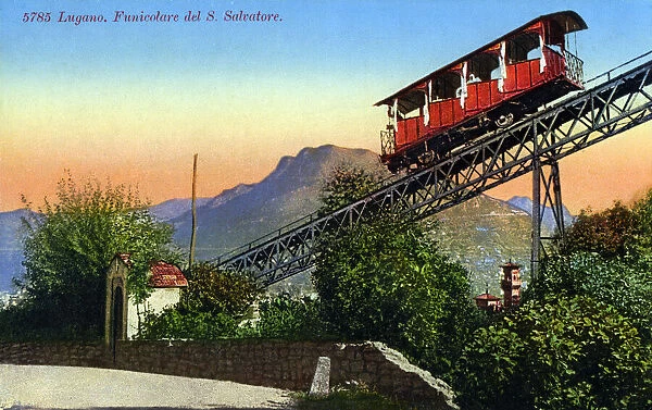Lugano, Switzerland - Monte San Salvatore funicular