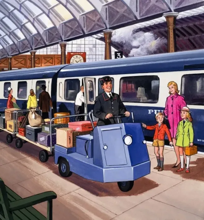 Framed Print : Luggage transporter driver Framed Print : Luggage transporter driver