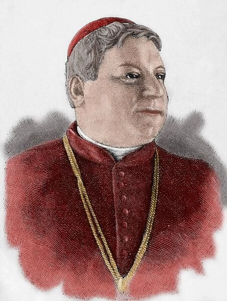 Luigi Jacobini (1832-1887). Engraving. Colored