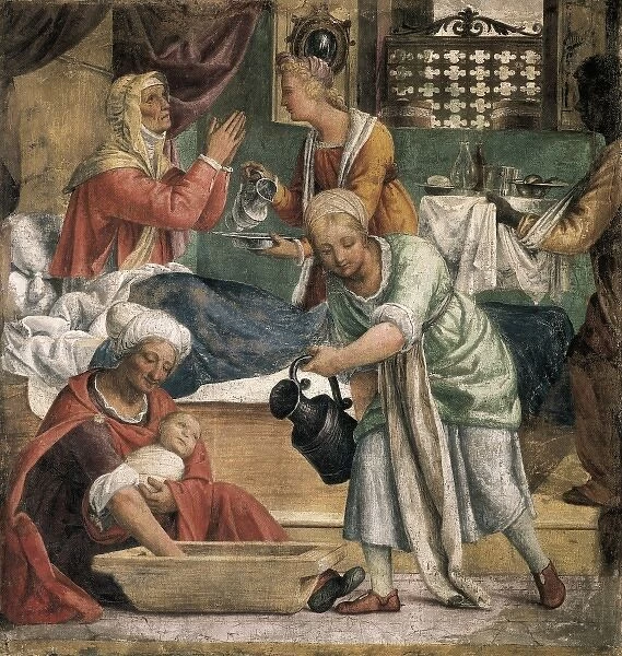 LUINI, Bernardino (1480-1532). Nativity of Mary