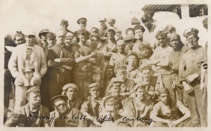 Framed Print : A lull whilst coaling HMS Marlborough - Moda, Turkey
