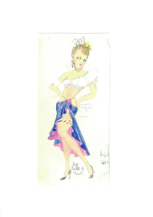 Framed Print : Lulu - Murrays Cabaret Club costume design Framed Print : Lulu - Murrays Cabaret Club costume design