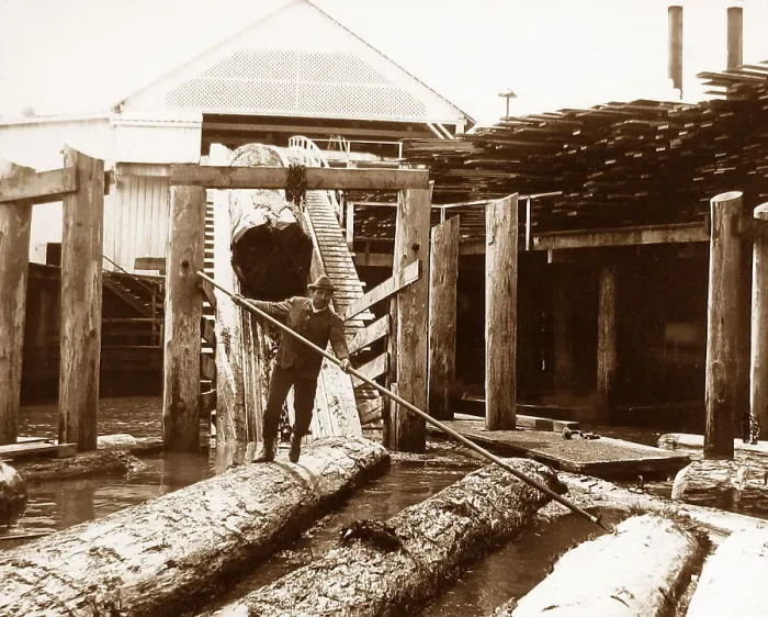 Framed Print : Lumber Mill Washington USA early 1900s