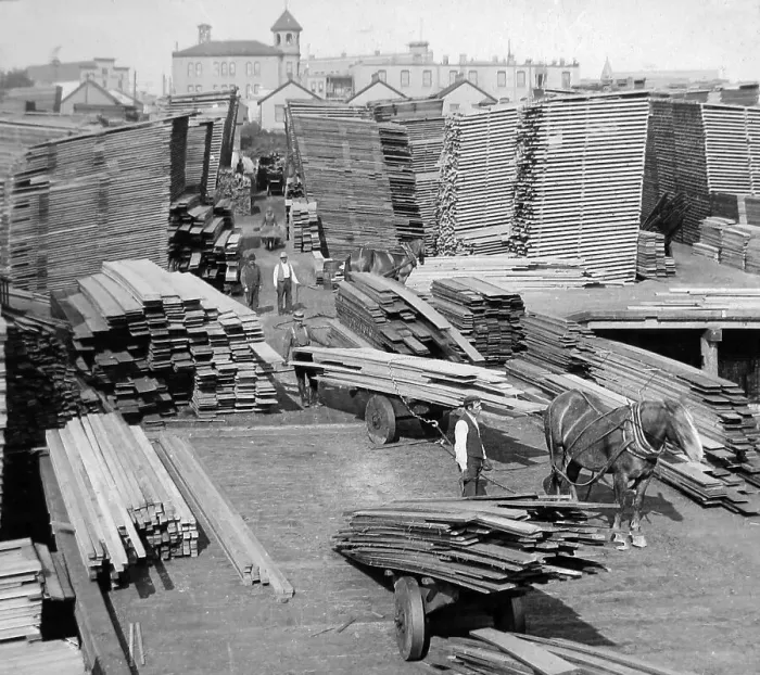 Framed Print : Lumber Yard Washington USA early 1900s