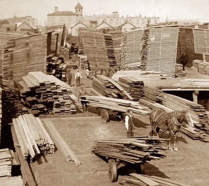 Framed Print : Lumber Yard Washington USA early 1900s Framed Print : Lumber Yard Washington USA early 1900s