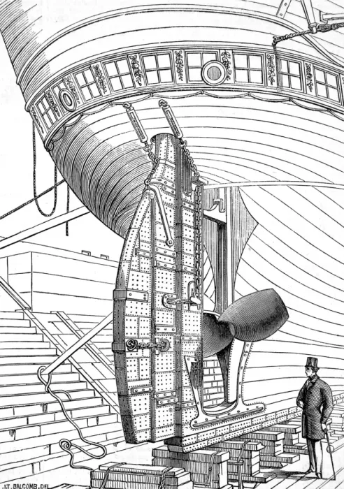 Framed Print : Lumleys Patent Rudder, 1867 Framed Print : Lumleys Patent Rudder, 1867
