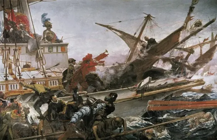 Framed Print : LUNA Y NOVICIO, Juan (1857-1899). Naval Battle Framed Print : LUNA Y NOVICIO, Juan (1857-1899). Naval Battle