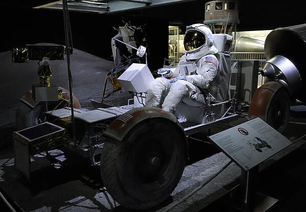 Lunar Roving Vehicle (LRV) or lunar rover. American Apollo p