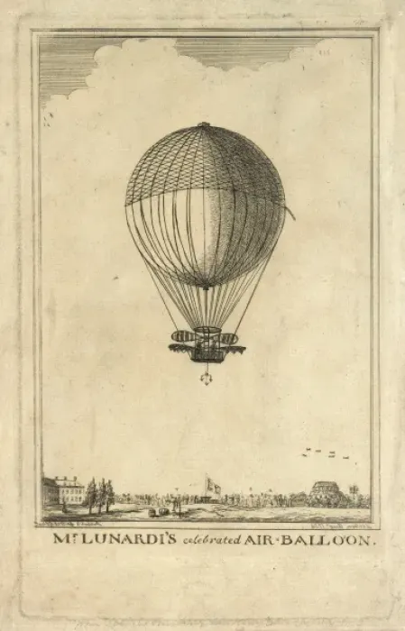 Framed Print : Lunardi air balloon in London Framed Print : Lunardi air balloon in London