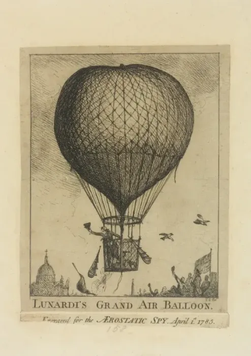 Framed Print : Lunardi in a balloon Framed Print : Lunardi in a balloon