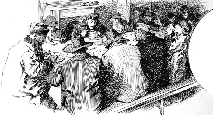 Framed Print : Lunch in a Jewish shelter, London, 1904 Framed Print : Lunch in a Jewish shelter, London, 1904