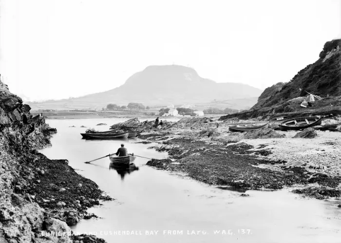 Framed Print : Lurigethan and Cushendall Bay from Layd Framed Print : Lurigethan and Cushendall Bay from Layd