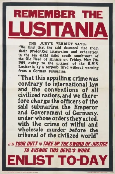 Framed Print : Lusitania Recruitment Framed Print : Lusitania Recruitment
