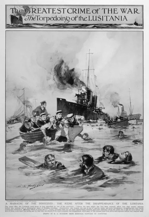 Framed Print : AFTER LUSITANIA SANK Framed Print : AFTER LUSITANIA SANK