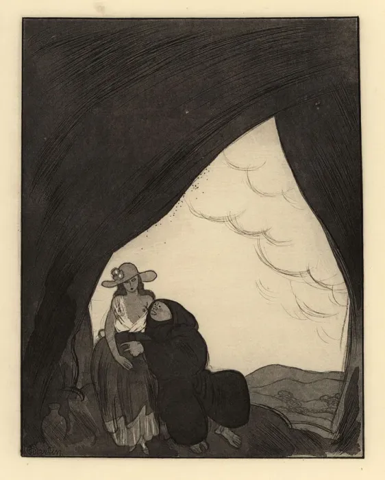 Framed Print : A lustful monk Lucius tricks and seduces a young girl Framed Print : A lustful monk Lucius tricks and seduces a young girl
