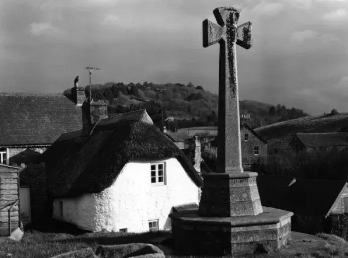Framed Print : Lustleigh Village Cross Framed Print : Lustleigh Village Cross