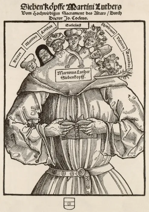 Framed Print : Luther with 7 Heads Framed Print : Luther with 7 Heads