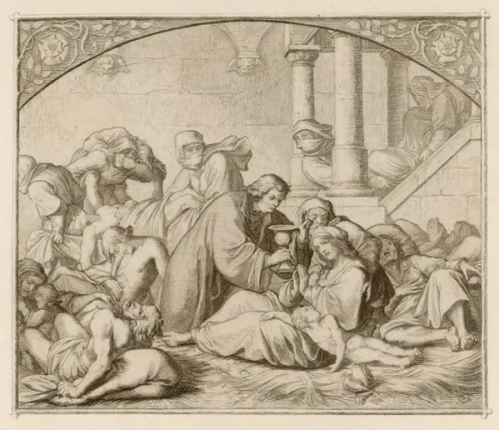 Framed Print : Luther & Plague Victims Framed Print : Luther & Plague Victims