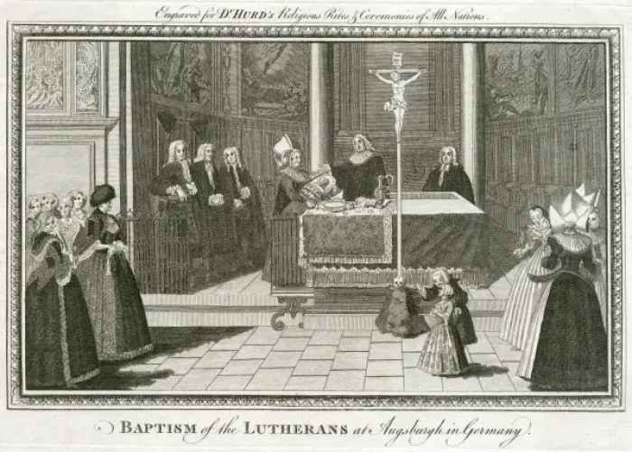Framed Print : Lutheran Baptism, German Framed Print : Lutheran Baptism, German