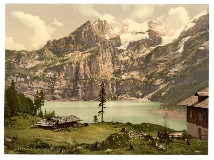 Framed Print : Lutschinen, Oeschinensee, Bernese Oberland, Switzerland Framed Print : Lutschinen, Oeschinensee, Bernese Oberland, Switzerland